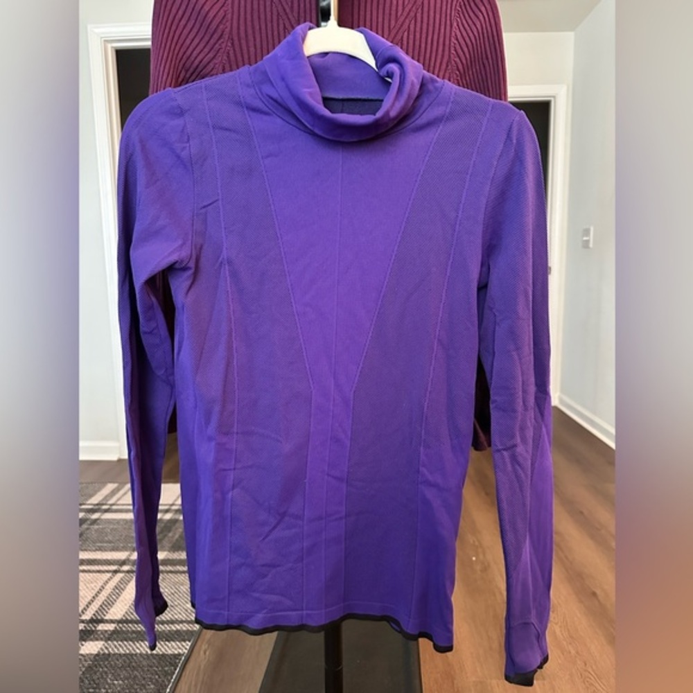 Athleta Purple Long Sleeve Turtleneck Top